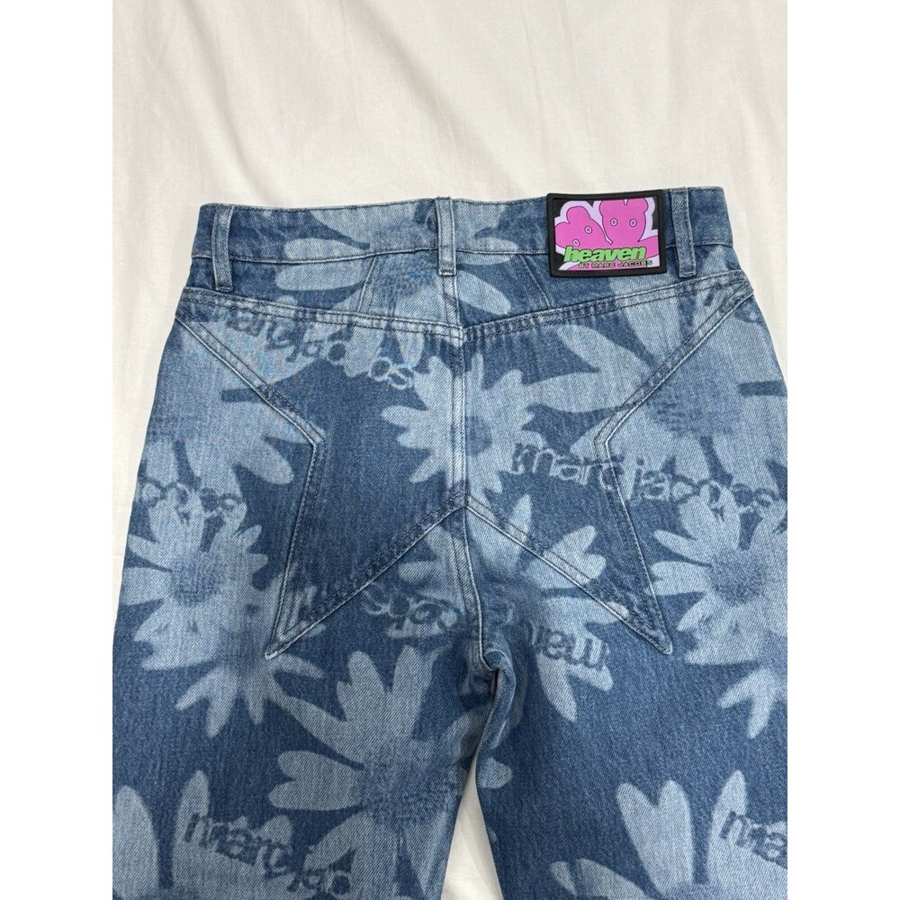 Heaven By Marc Jacobs New Blue Laser Floral Denim Jeans 24 - Picture 6 of 8